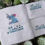 Embroidered Personalised Elephant Towel Set with Name & Design - Image 6
