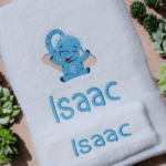 Embroidered Personalised Elephant Towel Set with Name & Design - Image 7