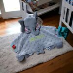 Personalised Minky Sensory Elephant Comfort Baby Blanket Toy - Image 3