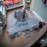 Personalised Minky Sensory Elephant Comfort Baby Blanket Toy