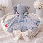 Personalised Elephant Baby Comforter Blanket | Embroidered Minky Sensory Lovey - Image 7