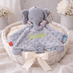 Personalised Elephant Baby Comforter Blanket | Embroidered Minky Sensory Lovey - Image 8