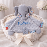 Personalised Elephant Baby Comforter Blanket | Embroidered Minky Sensory Lovey - Image 11