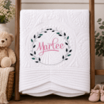 Personalised Embroidered Inspirational Heirloom Baby Cot Quilt - Any name - Image 4