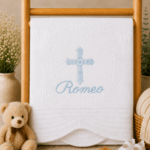 Personalised Embroidered Christening, Baptism Heirloom Quilt - Image 5