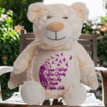 Personalised Embroidered Condolences Angel Cubby Bear with Wings - Image 3