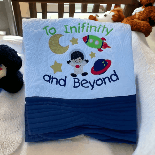 Personalised Embroidered Heirloom Baby Cot Quilt