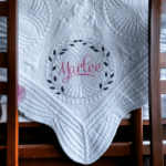 Personalised Embroidered Inspirational Heirloom Baby Cot Quilt - Any name
