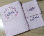 Embroidered Personalised Adult Bath Sheet Set with Any Name & Design - Image 3