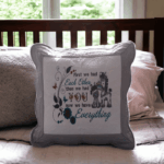 Embroidered Personalised Heirloom Baby Cushion -  First We Had Each Other Then We had You Now We Have Everything - Image 3