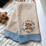 Personalised Embroidered Inspirational Heirloom Baby Cot Quilt...Rock a Bye baby on the Tree Tops - Image 5