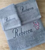 Embroidered Personalised Adult Bath Sheet Set with Any Name & Design - Image 5