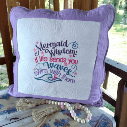 Embroidered Heirloom Cushion - Mermaid