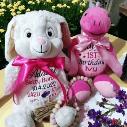 Personalised Embroidered Birthday Cubby Bear