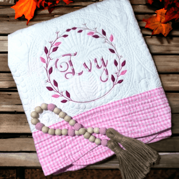 Personalised Embroidered Inspirational Heirloom Baby Cot Quilt - Any name