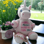 Personalised Embroidered Unicorn Cubby Bear