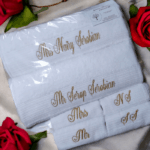 Bridal/Wedding Towel Set with Name, Date & Design
