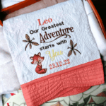 Personalised Embroidered Heirloom Baby Cot Quilt - Our Greatest Adventure Starts With You