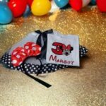 Minnie Birthday Personalised Embroidered T Shirt & Tutu Birthday Three Piece Set. - Image 4