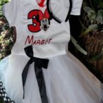 Minnie Birthday Personalised Embroidered T Shirt & Tutu Birthday Three Piece Set. - Image 5