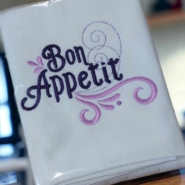Embroidered Bon Appetit T Towel