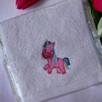 Children's & Baby's Cute Unicorn Personalised Embroidered Face Washer - Image 2