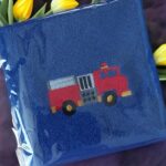 Children's & Baby's Fire Engine Personalised Embroidered Face Washer