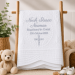 Personalised Embroidered Christening, Baptism Heirloom Quilt - Image 7