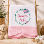 Personalised Embroidered Inspirational Heirloom Baby Cot Quilt - Any name - Image 3