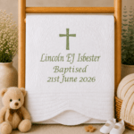 Personalised Embroidered Christening, Baptism Heirloom Quilt - Image 4
