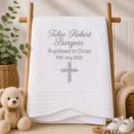 Personalised Embroidered Christening, Baptism Heirloom Quilt - Image 17