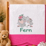 Personalised Embroidered Safari Animals Heirloom Baby Cot Quilt - Image 4