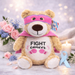 Breast Cancer Inspirational Embroidered Cubby Bear - Image 4