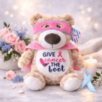 Breast Cancer Inspirational Embroidered Cubby Bear - Image 11