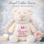 Forever in Our Hearts Embroidered Angel Cubby with Wings
