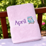 Adult's Personalised Embroidered Plush Towel With Design