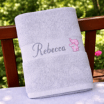 Adult's Personalised Embroidered Plush Towel With Design - Image 5