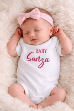 Embroidered Personalised New Born Baby Reveal Outfit Romper Suit - Image 2