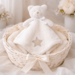 Personalised White Teddy Bear Baby Comforter Blanket | Embroidered Security Lovey Blanket Toy - Image 8