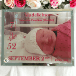 Personalised Birth Announcement Photo Frame with Rhinestone Studded Stand