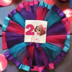 Personalised Embroidered Tea Cup Cute Puppy T Shirt & Tutu Birthday Set.