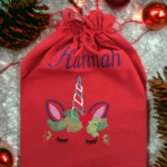 Personalised Embroidered Children's Unicorn Christmas Sack