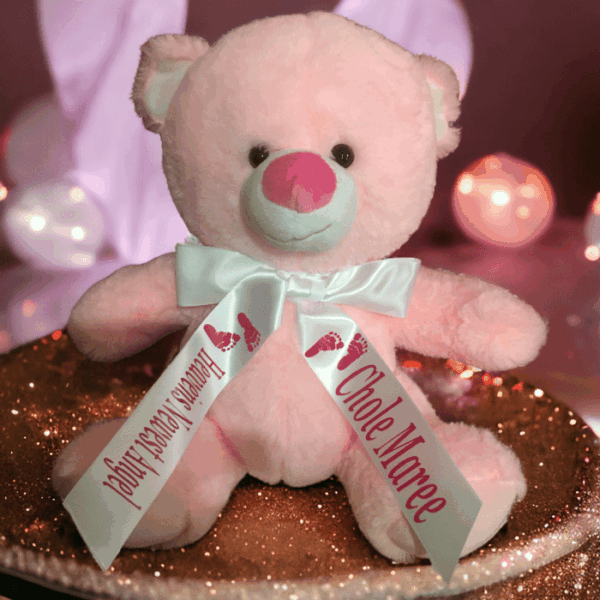 Infant Loss Heaven's Newest Angel Teddy Bear with Personalised Ribbon