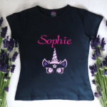 Personalised Embroidered Unicorn T Shirt & Tutu Set. - Image 3