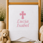 Personalised Embroidered Christening, Baptism Heirloom Quilt - Image 10