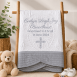 Personalised Embroidered Christening, Baptism Heirloom Quilt - Image 9