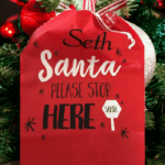 Personalised Santa Please Stop Here Christmas Sack