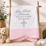 Personalised Embroidered Christening, Baptism Heirloom Quilt - Image 13