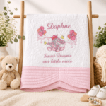 Personalised Embroidered Ellie The Elephant Heirloom Baby Cot Quilt - Image 8