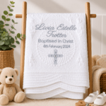 Personalised Embroidered Christening, Baptism Heirloom Quilt - Image 11